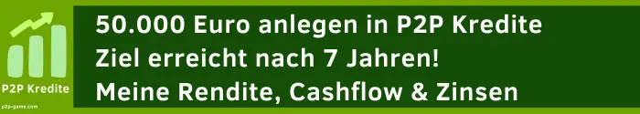 50.000 Euro anlegen in P2P Kredite - Ziel erreicht nach 7 Jahren! Meine Rendite, Cashflow & Zinsen 2 P2P Kredite Portfolio 2024 50.000 Euro in P2P Kredite anlegen