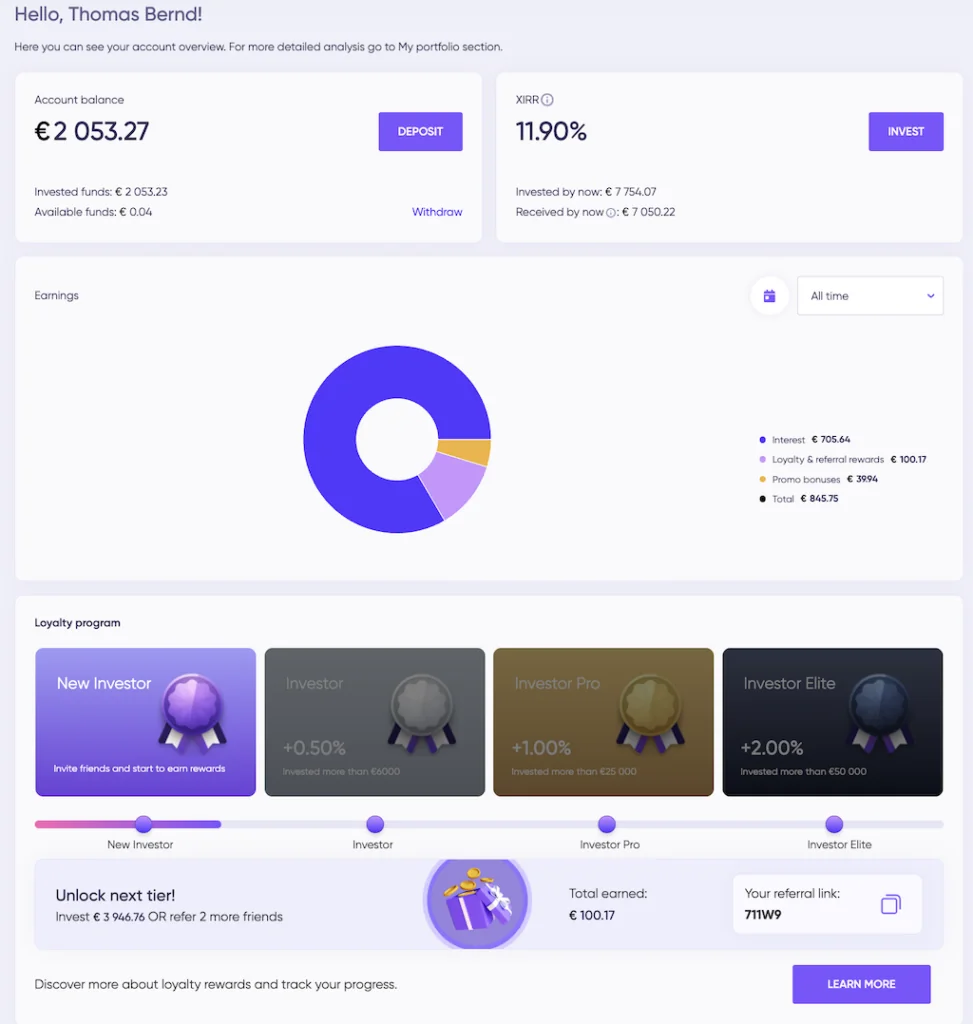 debitum investments erfahrungen Debitum Investments Anleitung di dashboard