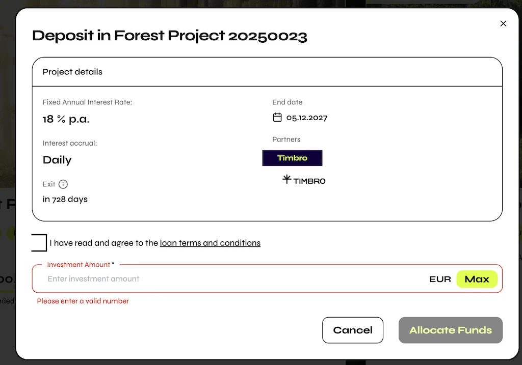 FF Forest: Erfahrungen und Anleitung - 18% Zinsen mit lettischem Wald und reichlich Cashback 9 FF Forest Erfahrungen FF Forest Erfahrungen FF Forest anlegen Screenshot 2025 12 06 at 20.47.50